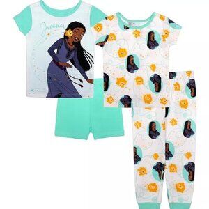Disney Wish Toddler Girls Princess Asha Star 4pc Cotton Pajama Sleepwear Set, 3T
